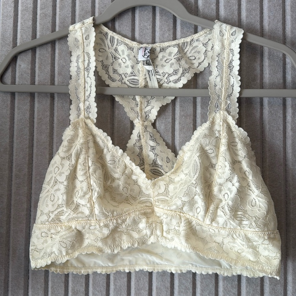 Free People Off White Lace Bralette  L